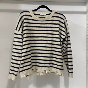 Stitch and Feather distressed sweater. Slight pilly but adds to distressed feel